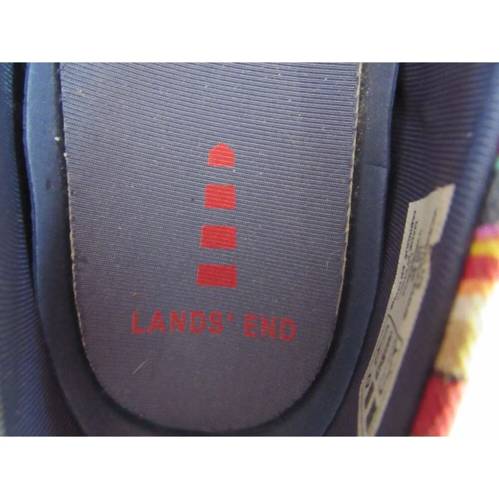 Land's End Gatas Multicolor Striped Slip On Casual Comfort Shoe Size 6